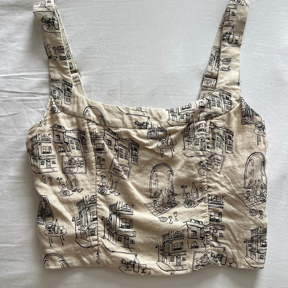 Abercrombie & Fitch Cream Ruched Crop Tank Top